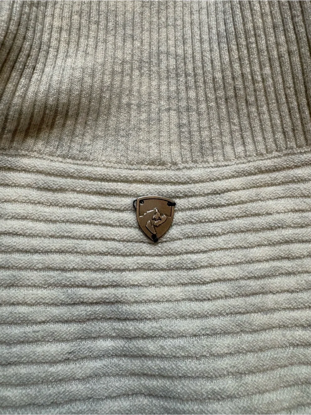 Kuhl Solace Merino Wool Women’s Cream Ribbed Cowl Turtleneck Sweater